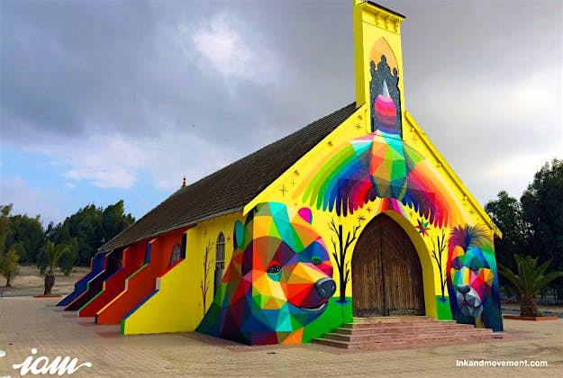 Travel News - IMG_3779 A church in Morocco painted by Okuda San Miguel.