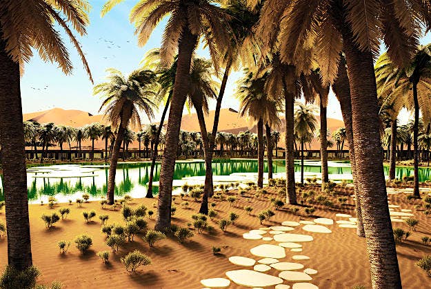 Travel News - Oasis-Eco-Resort_Oasisl-view2_Baharash-Architecture Plans for the world’s greenest eco resort, set to open in the United Arab Emirates in 2020.