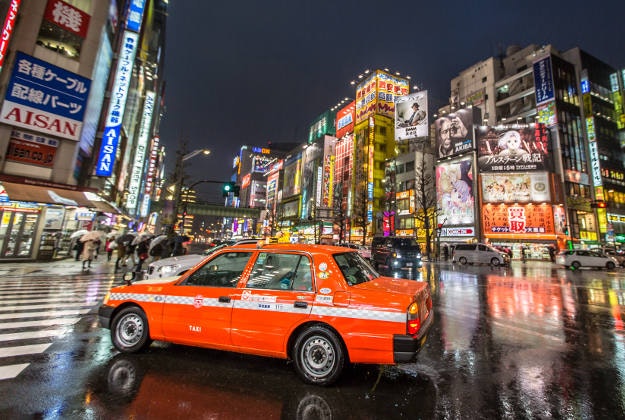 A taxi in Akihabara in Tokyo.