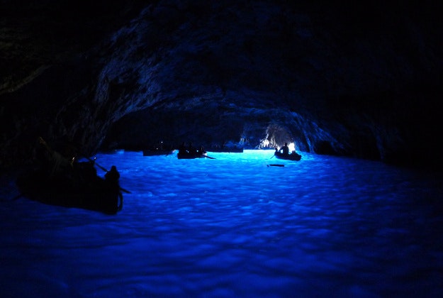 The Blue Grotto in Italy.
