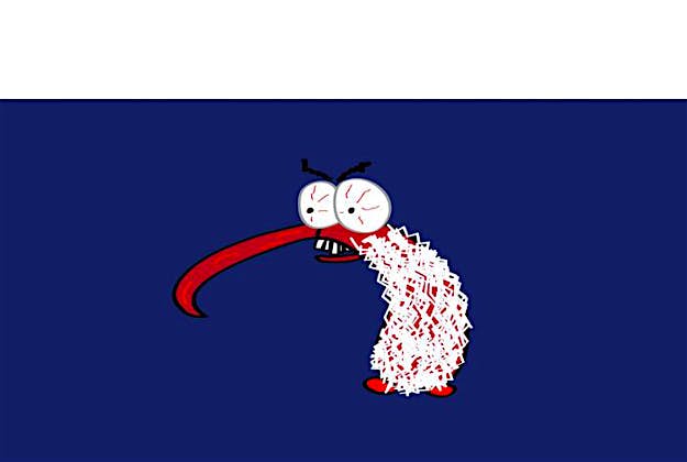 Travel News - flag4 make it oficial Designed by: Craig Johnson from Wellington I know this flag design is quit conceptual but that is because I have spent really quite a long time preparing to make it but firstly what does it mean to be a kiwi it means kiwi to be a kiwi secondly the kiwi looks angry because that is abstract representation for our fierce pride of being kiwi and the illustrative nature of the design is representing our DIY attitudes through symbolism and the colours are red and blue which is symbolism for the water that is really all around us and for us winning fights all the time and last but not least the long beak is hooked which is another type of symbolism actually for the hook of Māui which is actually our history and he or she is wearing red socks which we all know are really quite lucky.