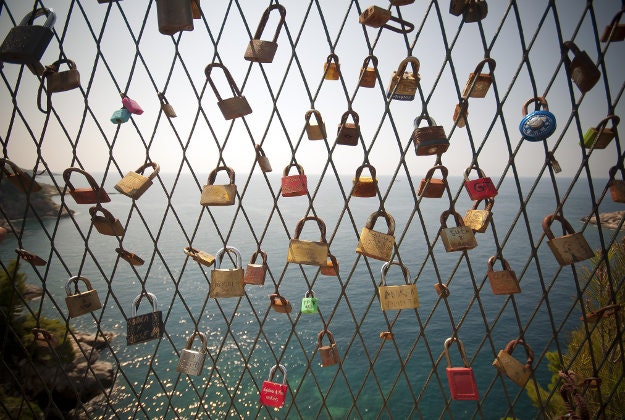 Love locks in Dubrovnik, Croatia. 