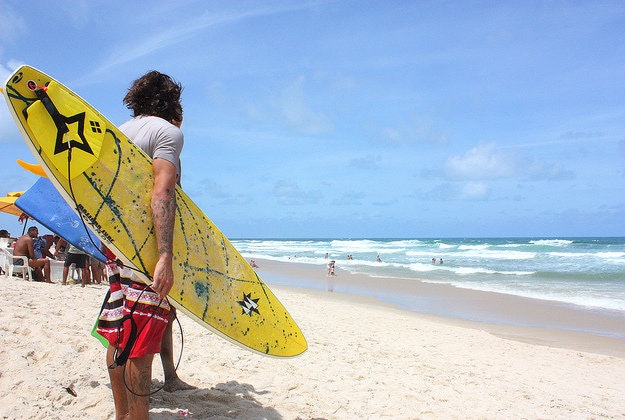 Surfers enjoying the waves in Playa Hermosa.