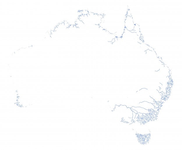 Robbi also mapped out Australia's permanent rivers and streams. The result is a little different.