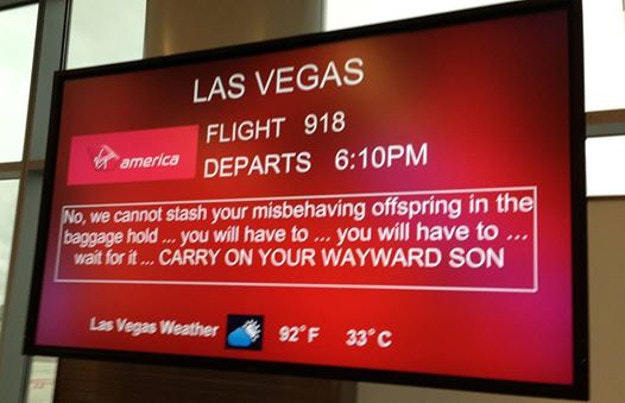 Steve Freitag posted this example of a departure sign. 