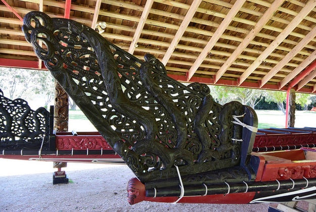 Boat carving at Waitangi Treaty Grounds.