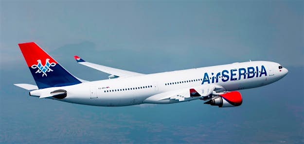Travel News - 382756 Air Serbia's A330 heads to New York.