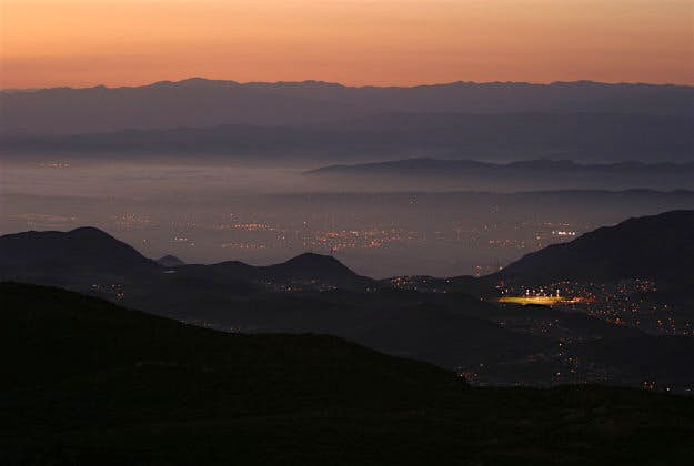 Travel News - Nightviewbackbone Sunset from the Backbone trail in California.