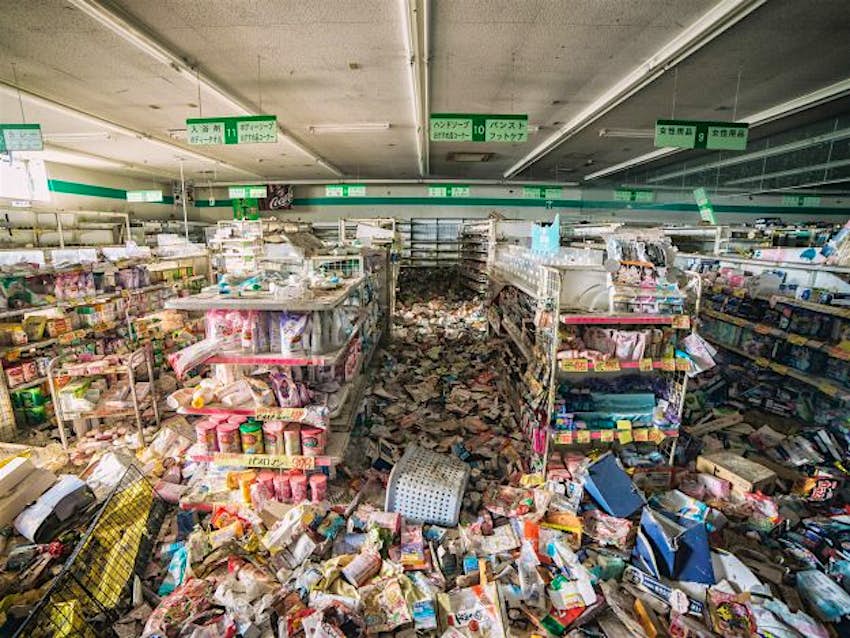 Travel News - Fukushima Earthquake Aftermath An abandoned shop inside the Fukushima Exclusion Zone.