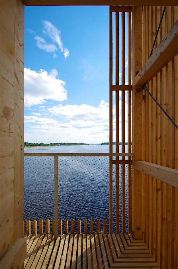 Travel News - Periscope Tower_25 (1) The prefabricated tower offers views across the water for those able to climb up to the balcony deck