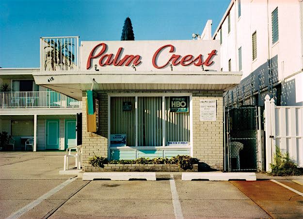 Travel News - Untitled (24th & Surf) Palm Crest Motel, the cinematic quality of the motels made them escapes for millions