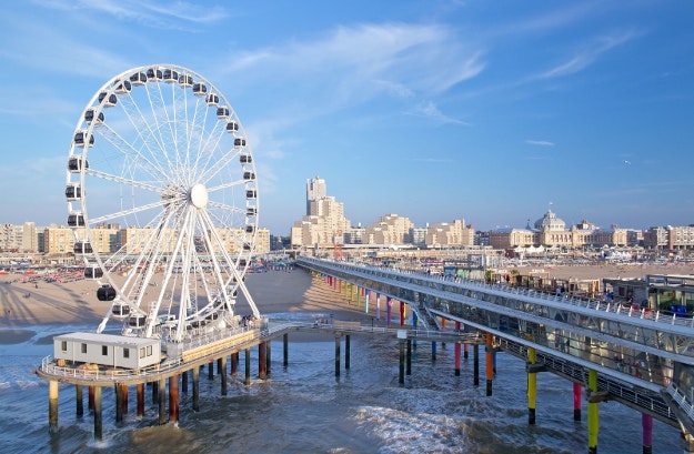 The Ferris Wheel at Schevenigen, The Hague is the first in Europe built over the sea. 