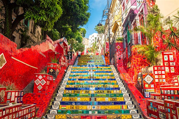 Travel News - GettyRF_509386392 Escadaria Selarón, also known as the 'Selaron Steps', famous steps in Centro created by Jorge Salaron.