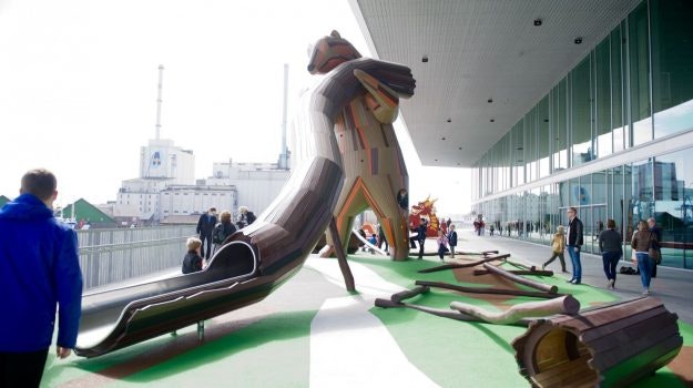 The Globe playground at Arhus main library. Each play area features a different story.