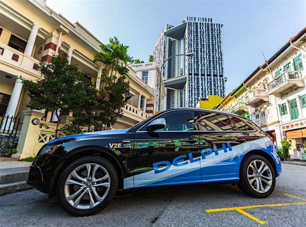 Travel News - delphi-amod-0010 The Delphi designed autonomous vehicle due to begin testing in Singapore.