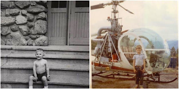 Travel News - john Old family photos. 3 year old John sits on the steps of the post office where his parents first met and Crane Flat HeliPad, in 1966.