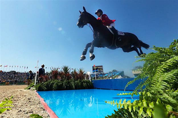 Travel News - Equestrian - Olympics: Day 9 Omer Karaevli of Turkey riding Roso Au Crosnier competes during the Jumping Individual at Rio.