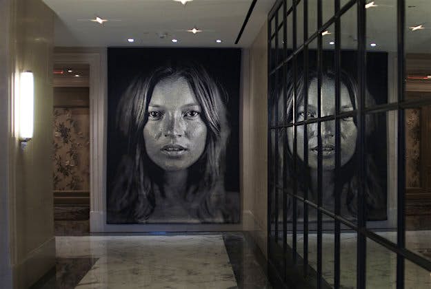 Travel News - Courtesy The Surrey (Kate Moss by Chuck Close) The Kate Moss tapestry by Chuck Close.