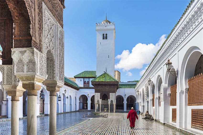 Travel News - gettyimages-571935259 Al-Qarawiyyin Mosque and university in Fez.