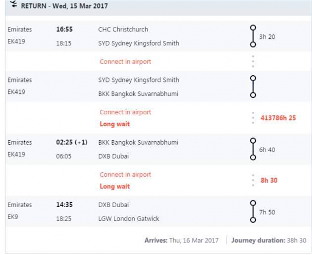 Travel News - IMG_2593 Skyscanners hilarious response to man’s question about a 47 year stopover goes viral. Image: Facebook