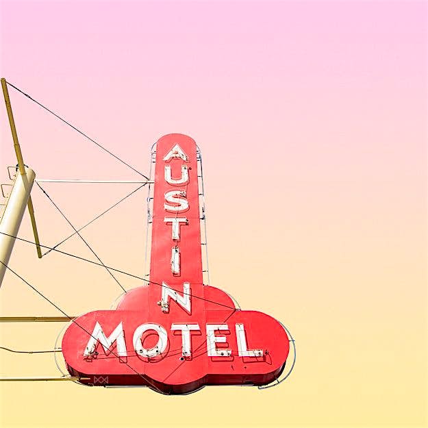 Travel News - Matt Crump Austin Motel Sign Austin Motel sign. Candy Minimal