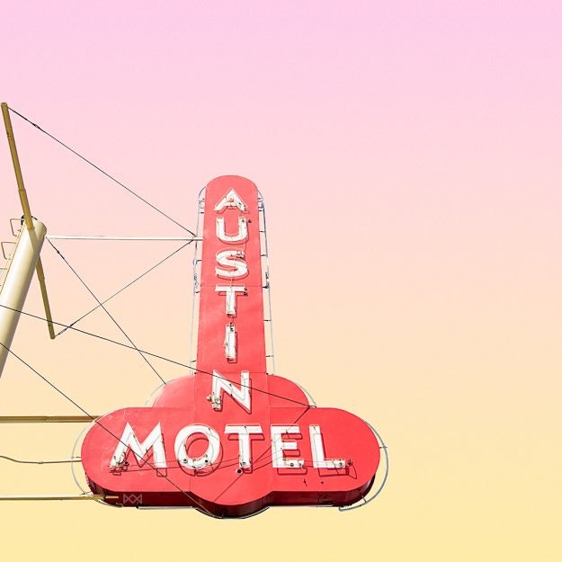 Austin Motel sign. Candy Minimal
