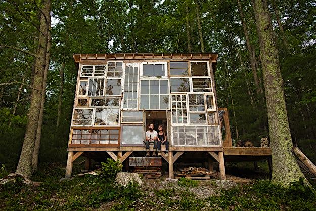 Travel News - thehinterland_press_pp214-215 An intimate shack with a wall of windows built by couple Lilah Horwitz and Nick Olson in West Virginia.