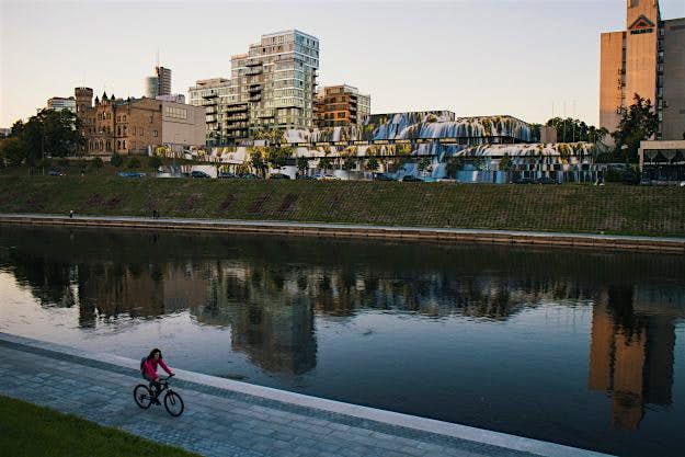 Travel News - studiovieta.com Waterfall-StudioVieta_0316 A plain concrete Soviet building in Lithuania was transformed into a stunning piece of art. Image: Studio Vieta