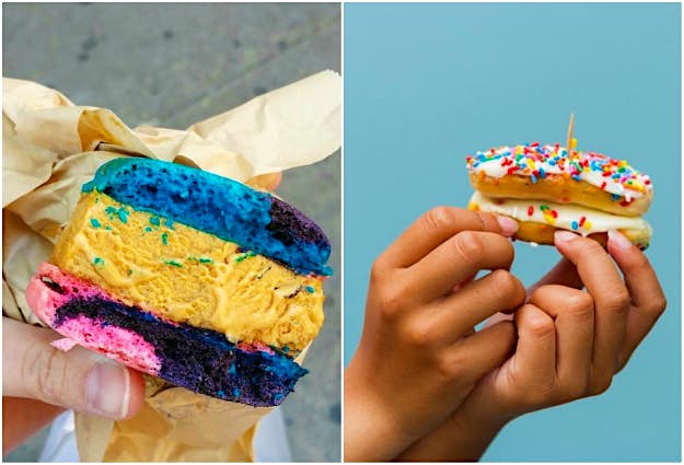 Travel News - sweet An ice cream macaron sandwich from Macaron Parlour and a twinkie inspired "cakie" from Jae NYC Eats.