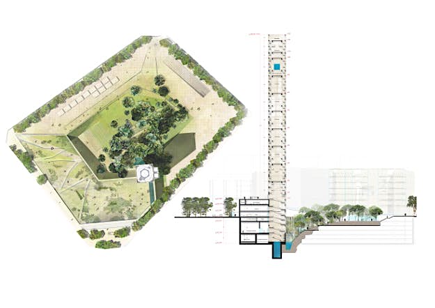 Travel News - BEMA_Plan and section_HW architecture (1) Architectural model of the museum.