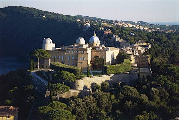 Travel News - Aerial view of the Papal palace Aerial view of Castel Gandolfo,