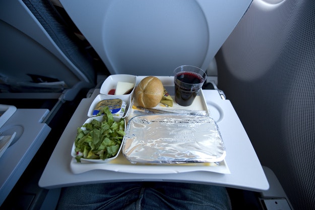 Dinner on the airplane. 