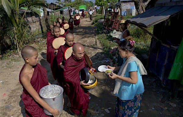 Travel News - Myanmar 90% of these follow Theravada Buddhism, where a major practice is donating to support those living a monastic lifestyle.