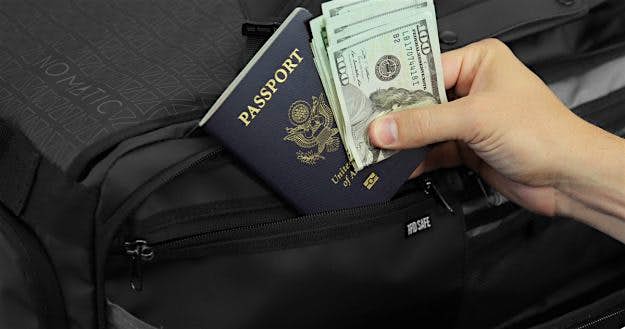Travel News - RFID-Pocket-with-Passport The Nomatic Travel Bag has and RFID pocket to keep valuables safe. Image: Nomatic