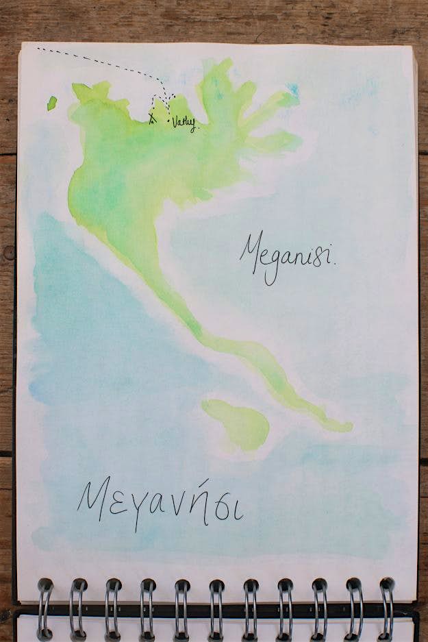 Travel News - journal-22 A map of Meganisi.