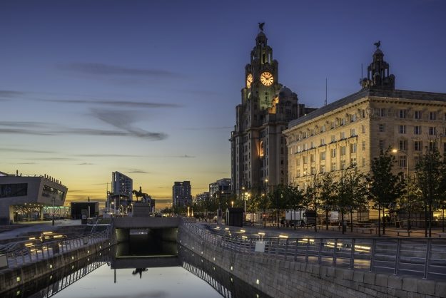 The Three Graces comprise the Liver Building, the Cunard and Port Authority 