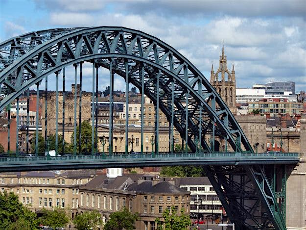 Travel News - Panoramic view of the Tyne Bridge from Gateshead, Newcastle A view of the Tyne Bridge in Newcastle, taken from Gateshead.