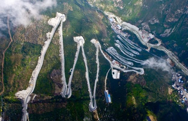 A road with 24 zigzag bends in southwest China. Image: ImagineChina