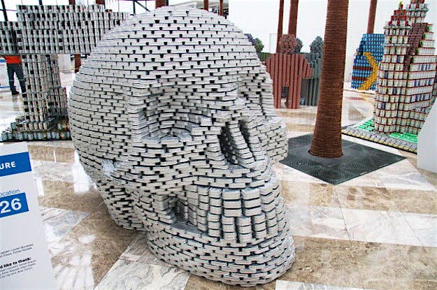 Travel News - canstruction2013gettyimages-186455961 We CAN Kill Hunger' by Studios Architecture at Canstruction: 21st Annual NYC Competition - Media Preview Event at Brookfield Place Waterfront Plaza on October 31, 2013 in New York City.