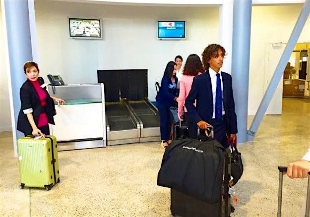 Travel News - checkinginfor_delivery_flight Aviation analyst Alex Macheras checking in for a delivery flight. Image: Alex Macheras
