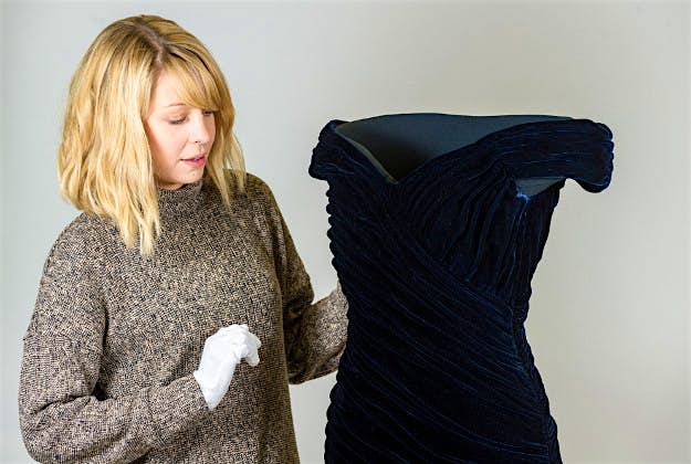 Travel News - HRP Hampton court Princess Diana artifacts A blue velvet dress Diana wore when she danced with John Travolta.