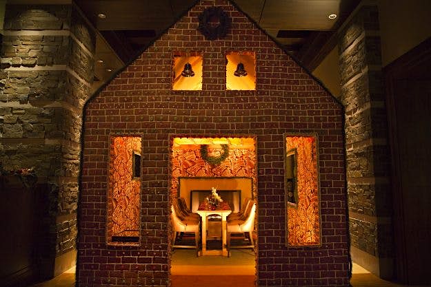 Travel News - gbread-house-dine-in The life sized ginger bread house will be available for renting throughout December.