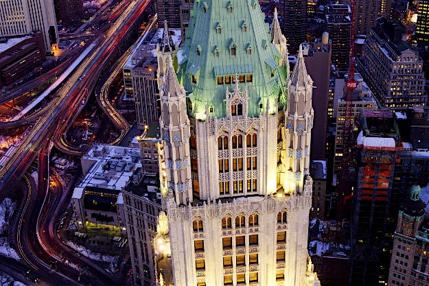 Travel News - gettyimages-546287491 Woolworth Building in Lower Manhattan, Downtown New York City, which is used as MACUSA headquarters in the film.