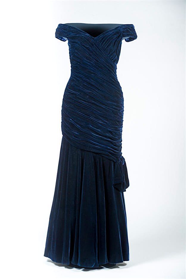 Travel News - HRP Hampton court Princess Diana artifacts A blue velvet dress Diana wore when she danced with John Travolta.