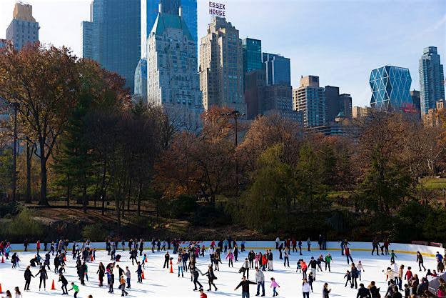 Travel News - Skating in Central Park, New York, USA New Yorkers ice skating at the Wollman Memorial Rink in Central Park, New York.