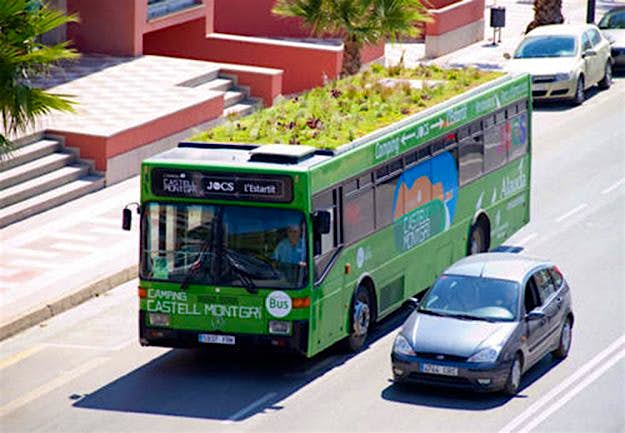 Travel News - madrid Madrid may be getting rooftop gardens on buses. Image: Phytokinetic