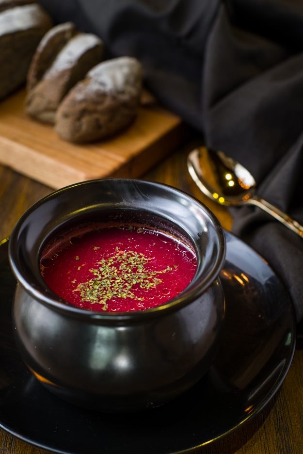 Carrot and beetroot soup. 
