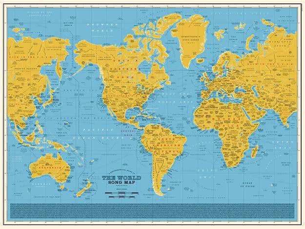Travel News - Dorothy 0114 - World Song Map Special Master - Med A full view of the Special Edition of the map.