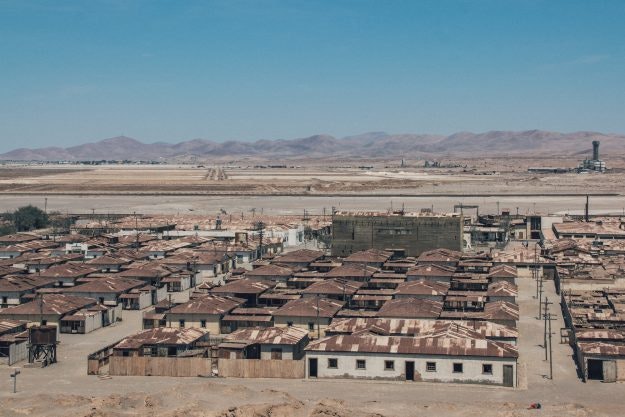 Overlooking the hundreds of workers houses on the East side of town.