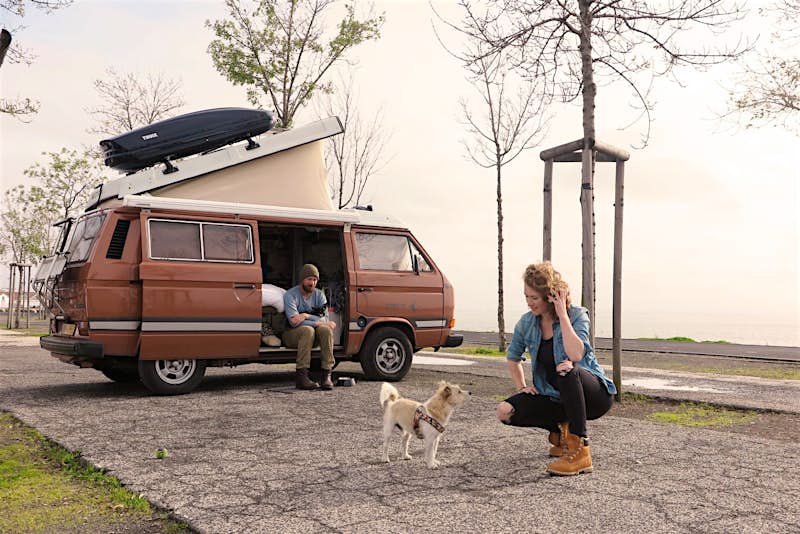 Travel News - 03 Jeroen Bosman and Hedwig Wiebes are travelling around Europe in a van with the dogs. Image: Drive Slow, Live Slower